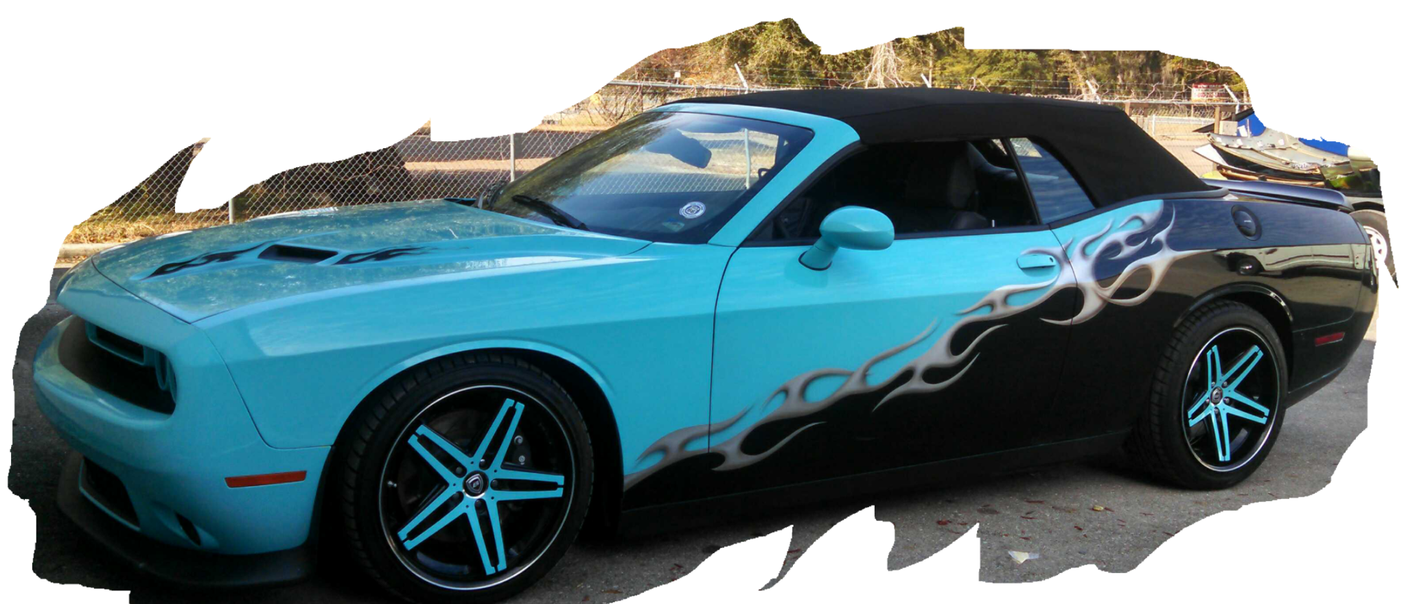 Challenger Painted to match Harley trike Custom Car Painting green cove springs florida,visual fx custom painting and collision, green cove springs fl, custom motorcycle painting,custom painting Jacksonville ,paint pros jacksonville