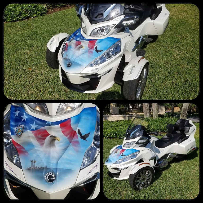 spyder cycle spyder Airbrushed and painted by Mack.airbrush jax fl